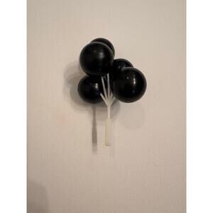 Vintage Black Balloon Cake Topper 5 Balloons 5" Height